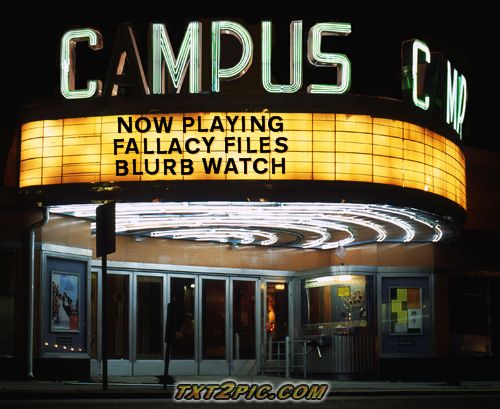 NOW PLAYING FALLACY FILES BLURB WATCH